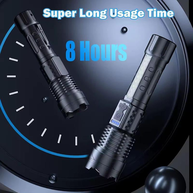 Laser Flashlight High Lumens Rechargeable 1 Pack/2 Pack, Super Bright Led Flashlights with 7 Light Modes, IPX6 Waterproof, Powerful Handheld Flash Light for Camping Home Emergencies