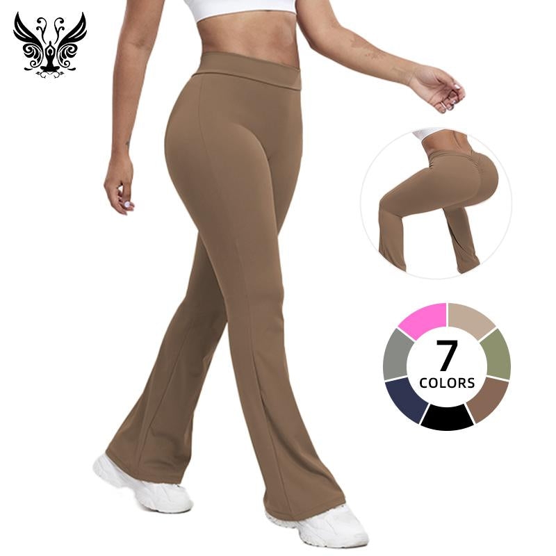 High Waist Flared Yoga Pants with Scrunch Butt – Women’S Stretchy Slim Fit Booty-Lifting Workout Leggings, Sculpting & Stylish for Gym or Daily Wear