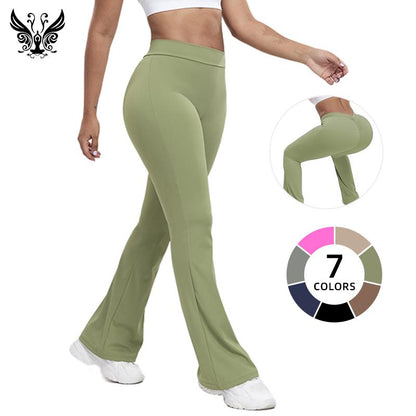 High Waist Flared Yoga Pants with Scrunch Butt – Women’S Stretchy Slim Fit Booty-Lifting Workout Leggings, Sculpting & Stylish for Gym or Daily Wear