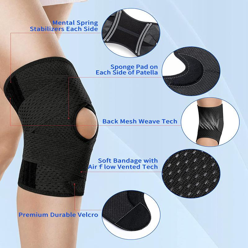2 Pack Iydoamea plus Size Knee Compression Wrap Brace (Order a Size Up), Breathable Adjustable Knee Brace for Men and Women, Knee Brace with Side Stabilizers Outdoorfun Dealsforyoudays
