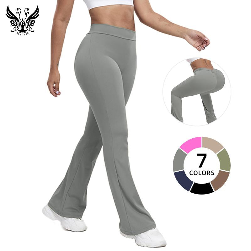High Waist Flared Yoga Pants with Scrunch Butt – Women’S Stretchy Slim Fit Booty-Lifting Workout Leggings, Sculpting & Stylish for Gym or Daily Wear