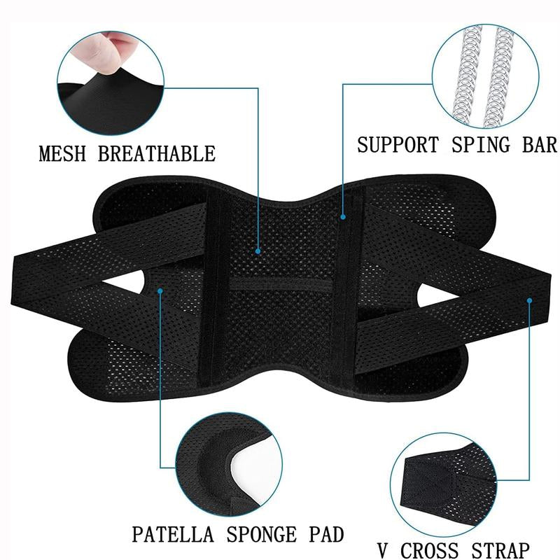 2 Pack Iydoamea plus Size Knee Compression Wrap Brace (Order a Size Up), Breathable Adjustable Knee Brace for Men and Women, Knee Brace with Side Stabilizers Outdoorfun Dealsforyoudays
