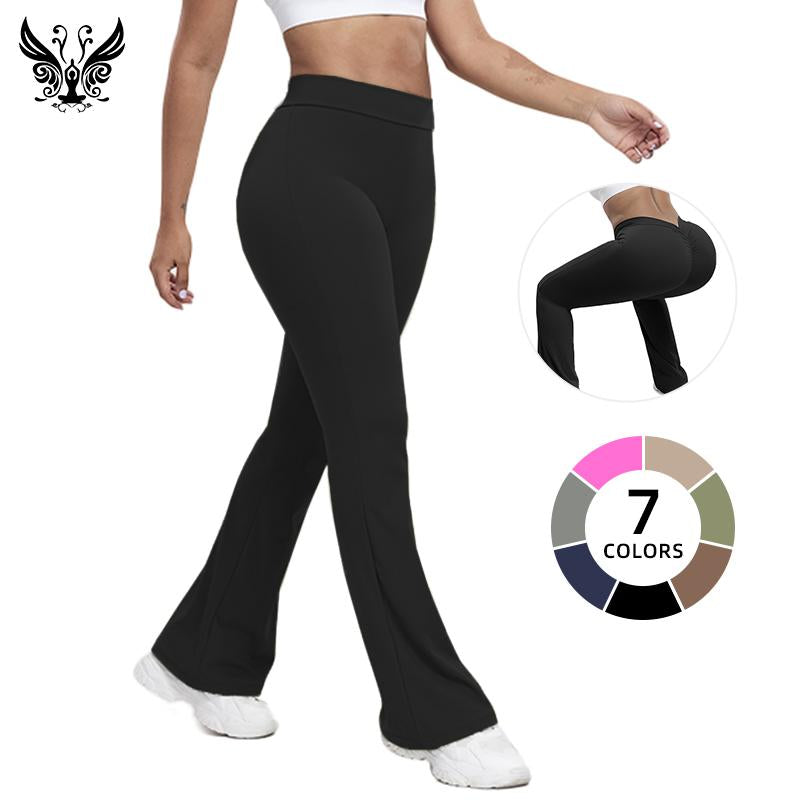 High Waist Flared Yoga Pants with Scrunch Butt – Women’S Stretchy Slim Fit Booty-Lifting Workout Leggings, Sculpting & Stylish for Gym or Daily Wear